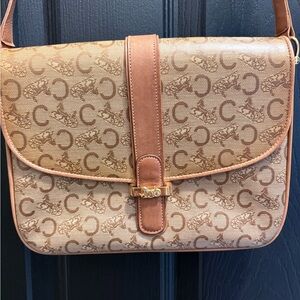 CECILIA NEW YORK Monogram Crossbody w/ Gold Hardware Horse & Carriage Edition